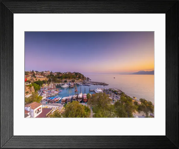 Framed Print : Old Harbour at Dusk, Kaleici, Antalya, Turkey