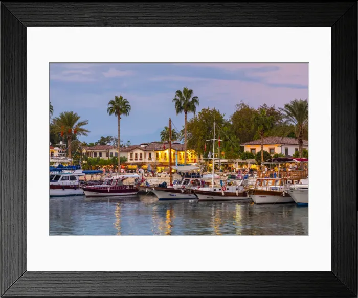 Framed Print : Side Harbour at Dusk, Side, Turkey Framed Print : Side Harbour at Dusk, Side, Turkey