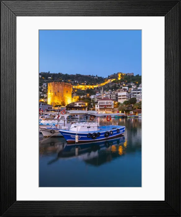 Framed Print : Alanya Harbour and The Red Tower at Dusk, Alanya, Turkey Framed Print : Alanya Harbour and The Red Tower at Dusk, Alanya, Turkey