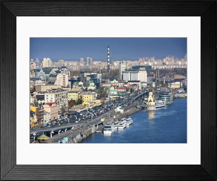 Framed Print : Ukraine, Kyiv, Podil Neighborhood, Right Bank Of The Dnieper River Framed Print : Ukraine, Kyiv, Podil Neighborhood, Right Bank Of The Dnieper River