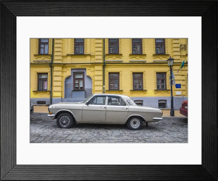 Framed Print : 1970s Volga GAZ-24 Soviet built saloon car, Kiev (Kyiv), Ukraine Framed Print : 1970s Volga GAZ-24 Soviet built saloon car, Kiev (Kyiv), Ukraine