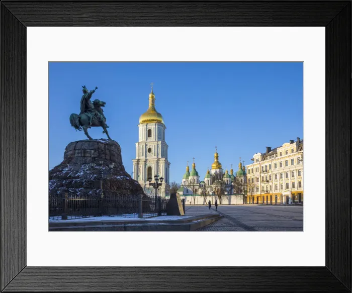 Framed Print : St. Sophias Cathedral and Bell Tower, Sofiyivska Square, Kiev (Kyiv), Ukraine