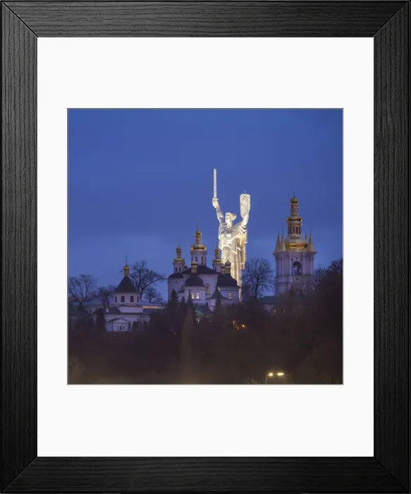 Framed Print : Motherland Monument & Pechersk Lavra (Monastery of the Caves), Kiev (Kyiv), Ukraine