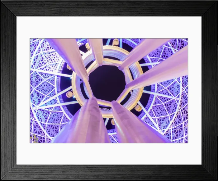 Framed Print : Neon light architecture on Bluewaters Island, Dubai, United Arab Emirates Framed Print : Neon light architecture on Bluewaters Island, Dubai, United Arab Emirates