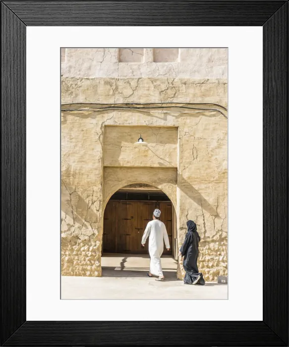 Framed Print : People walking in Al Seef, Dubai Creek, Dubai, United Arab Emirates Framed Print : People walking in Al Seef, Dubai Creek, Dubai, United Arab Emirates