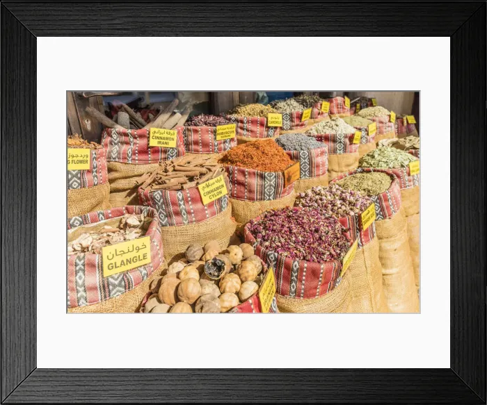 Framed Print : Spice souk, Dubai Creek, Dubai, United Arab Emirates Framed Print : Spice souk, Dubai Creek, Dubai, United Arab Emirates