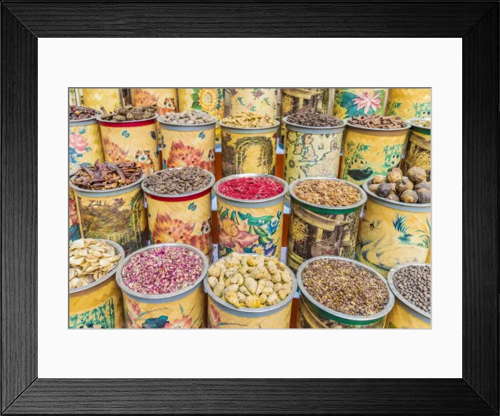 Framed Print : Spice souk, Dubai Creek, Dubai, United Arab Emirates Framed Print : Spice souk, Dubai Creek, Dubai, United Arab Emirates