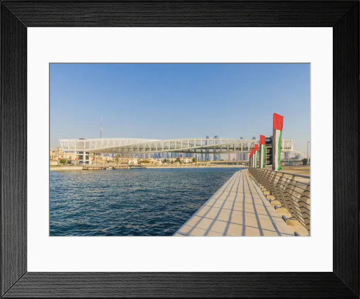 Framed Print : Twisted Bridge, Dubai Canal, Dubai, United Arab Emirates Framed Print : Twisted Bridge, Dubai Canal, Dubai, United Arab Emirates