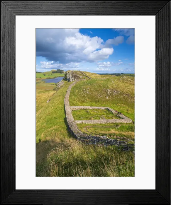 Framed Print : UK, England, Northumberland, Hexham, Henshaw, Hadrians Wall, Milecastle 39