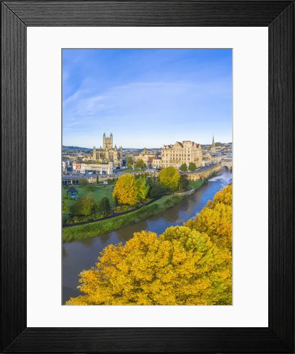 Framed Print : Bath city center and River Avon, Somerset, England