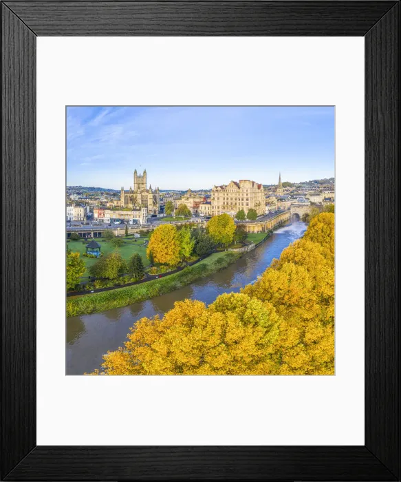 Framed Print : Bath city center and River Avon, Somerset, England