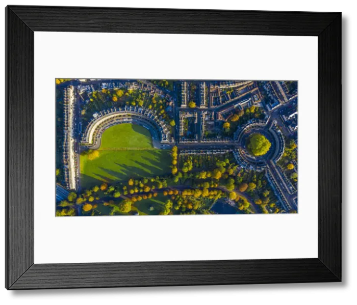 Framed Print : Aerial view over the Circus, Bath, Somerset, England Framed Print : Aerial view over the Circus, Bath, Somerset, England