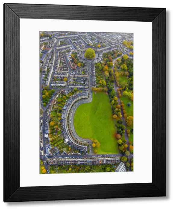 Framed Print : Aerial view over the Georgian city of Bath, Royal Victoria Park and Royal Cresent Framed Print : Aerial view over the Georgian city of Bath, Royal Victoria Park and Royal Cresent