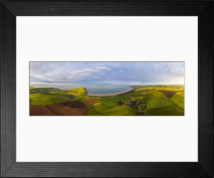 Framed Print : Aerial view over Putsborough beach towards Woolacombe, Morte Bay, North Devon, England