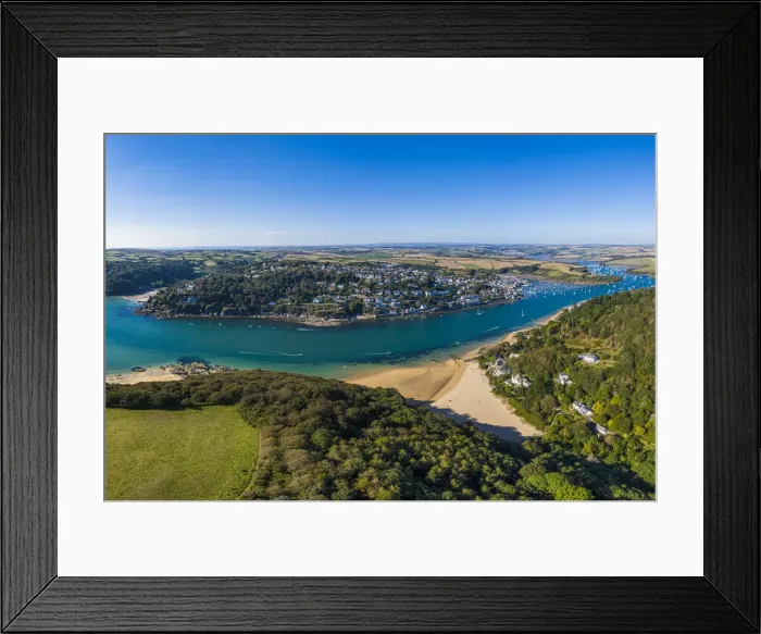 Framed Print : Aerial view of Salcombe on the Kingsbridge Estuary, Devon, England Framed Print : Aerial view of Salcombe on the Kingsbridge Estuary, Devon, England