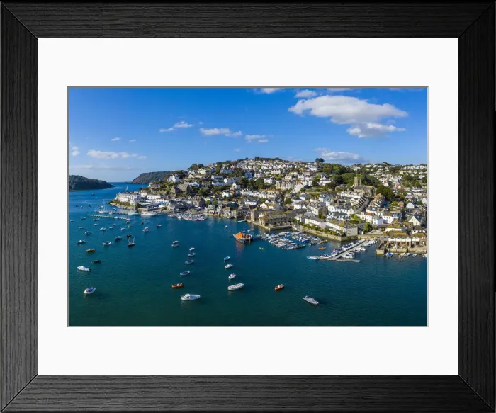 Framed Print : Aerial view of Salcombe on the Kingsbridge Estuary, Devon, England Framed Print : Aerial view of Salcombe on the Kingsbridge Estuary, Devon, England