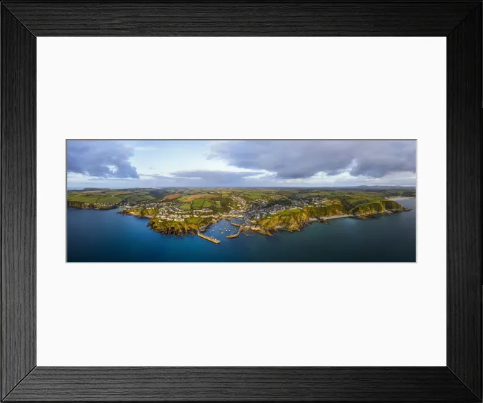 Framed Print : Aerial view over Mevagissey, Cornwall, England