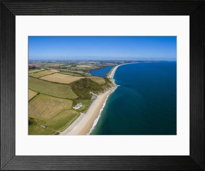 Framed Print : Aerial view of Slapton Sands, Devon, England Framed Print : Aerial view of Slapton Sands, Devon, England
