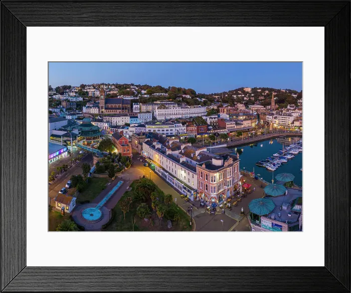 Framed Print : Torquay town and marina, Torbay, Devon, England