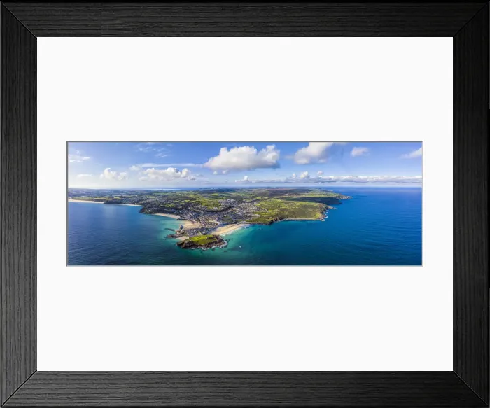 Framed Print : Aerial panoramic view of St. Ives, Cornwall, England Framed Print : Aerial panoramic view of St. Ives, Cornwall, England