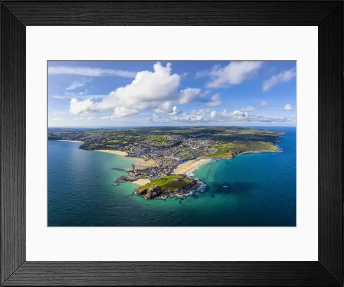 Framed Print : Aerial view of St. Ives, Cornwall, England Framed Print : Aerial view of St. Ives, Cornwall, England