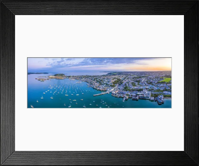 Framed Print : Aerial view over the Penryn river and Falmouth, Cornwall, England Framed Print : Aerial view over the Penryn river and Falmouth, Cornwall, England