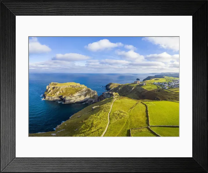 Framed Print : Bridge to ruins of legendary Camelot Castle of King Arthur, Tintagel Island, Tintagel Framed Print : Bridge to ruins of legendary Camelot Castle of King Arthur, Tintagel Island, Tintagel