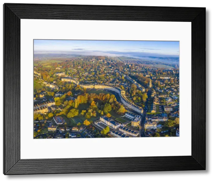 Framed Print : Aerial view over the Georgian city of Bath and Lansdown Cresent, Somerset, England Framed Print : Aerial view over the Georgian city of Bath and Lansdown Cresent, Somerset, England