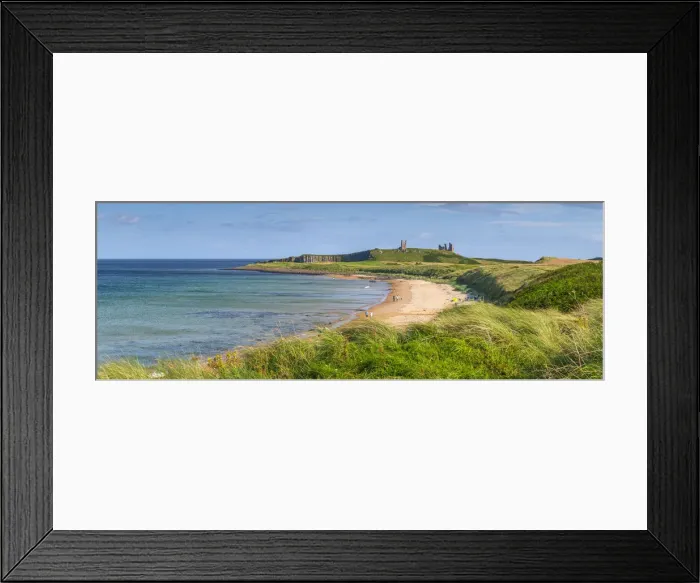 Framed Print : UK, England, Northumberland, Embleton Bay, Embleton Bay Beach, Dunstanburgh Castle