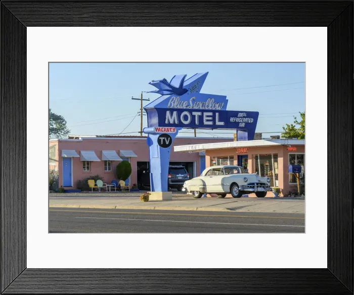 Framed Print : USA, New Mexico, Route 66, Tucumcari, Blue Swallow Motel Framed Print : USA, New Mexico, Route 66, Tucumcari, Blue Swallow Motel
