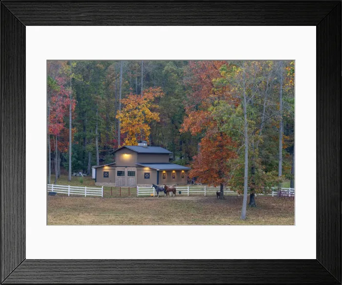 Framed Print : USA, Deep South, Tennessee, Oneida, farm and horses