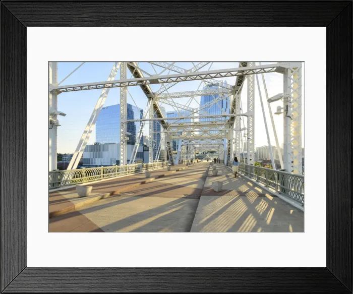 Framed Print : USA, Deep South, Tennessee, Nashville, John Seigenthaler Pedestrian Bridge Framed Print : USA, Deep South, Tennessee, Nashville, John Seigenthaler Pedestrian Bridge