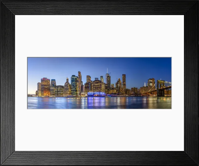 Framed Print : Lower Manhattan skyline and East River at dusk, Manhattan, New York, USA Framed Print : Lower Manhattan skyline and East River at dusk, Manhattan, New York, USA