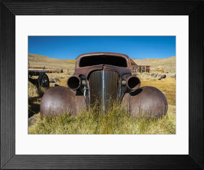 Framed Print : Deserted rusty metallic car at Bodie ghost town, Mono County, Sierra Nevada Framed Print : Deserted rusty metallic car at Bodie ghost town, Mono County, Sierra Nevada