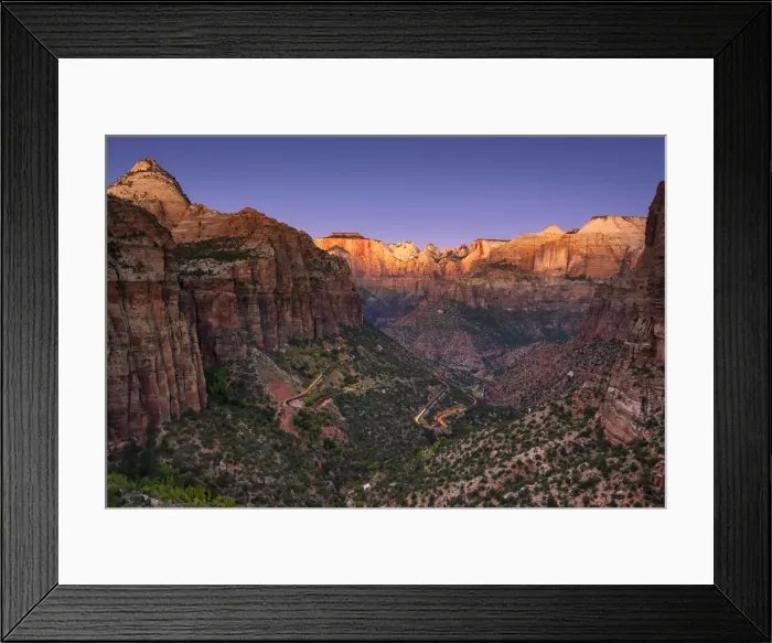 Framed Print : Zion Canyon Overlook before sunrise, Zion National Park, Utah, USA Framed Print : Zion Canyon Overlook before sunrise, Zion National Park, Utah, USA