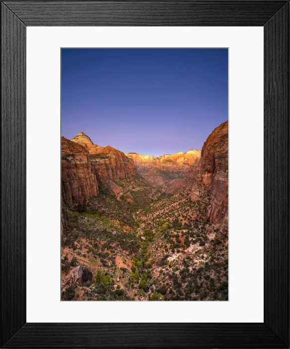 Framed Print : Zion Canyon Overlook before sunrise, Zion National Park, Utah, USA