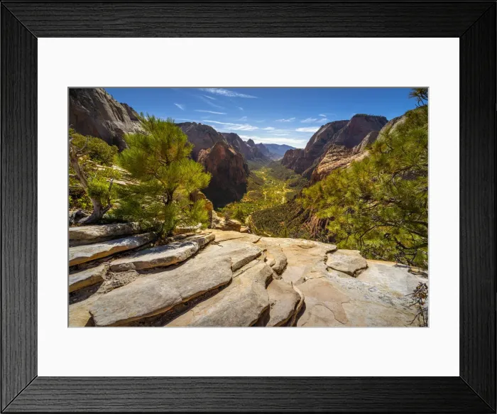Framed Print : Scenic view of Zion canyon taken from Angels Landing, Zion National Park, Utah, USA Framed Print : Scenic view of Zion canyon taken from Angels Landing, Zion National Park, Utah, USA