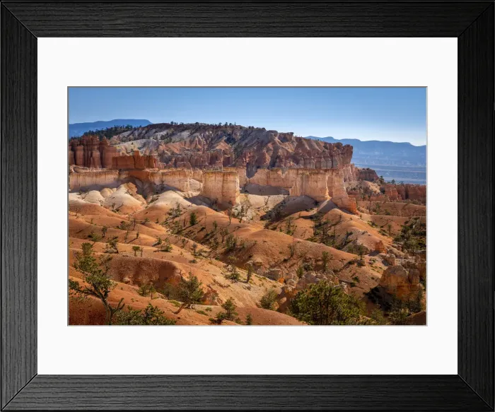 Framed Print : Scenic view of rock formations from Queens Garden Trail, Bryce Canyon National Park, Utah Framed Print : Scenic view of rock formations from Queens Garden Trail, Bryce Canyon National Park, Utah