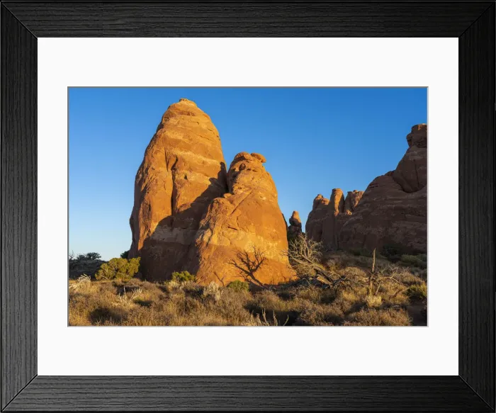 Framed Print : Rock formation illuminated by rising sun, Skyline Arch Trail, Arches National Park, Utah Framed Print : Rock formation illuminated by rising sun, Skyline Arch Trail, Arches National Park, Utah