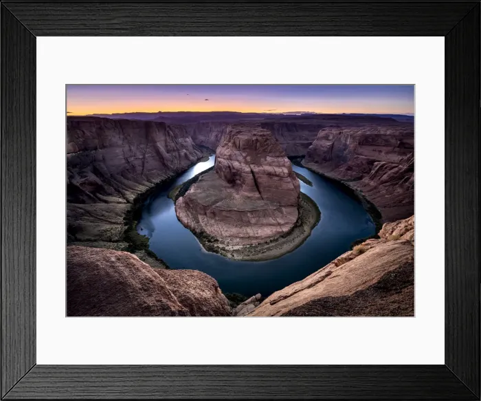 Framed Print : Popular Horseshoe Bend on Colorado river after sunset, Page, Arizona, USA Framed Print : Popular Horseshoe Bend on Colorado river after sunset, Page, Arizona, USA