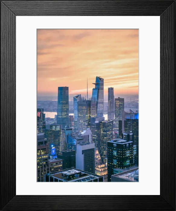 Framed Print : Hudson Yards, New York City, USA. High angle view of Hudson Yards district skyline Framed Print : Hudson Yards, New York City, USA. High angle view of Hudson Yards district skyline