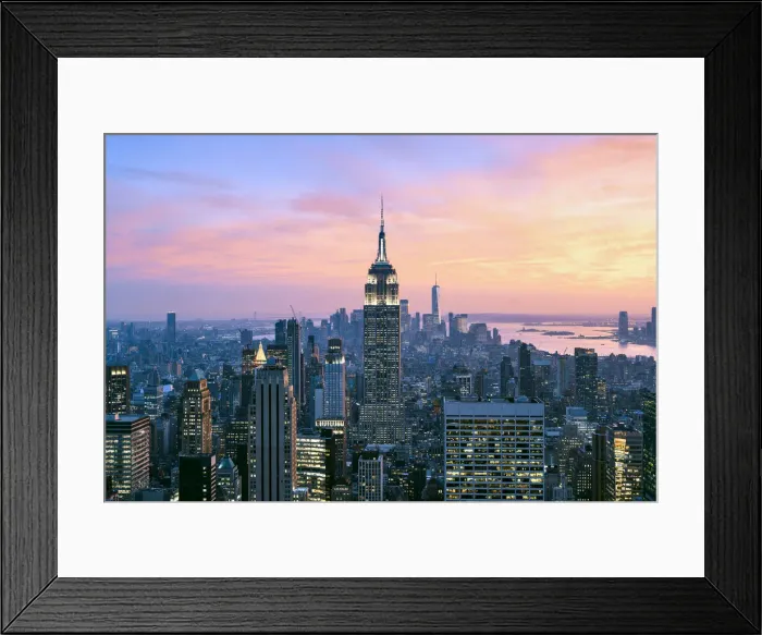 Framed Print : Midtown Manhattan, New York City, USA. High angle view of Empire State Building