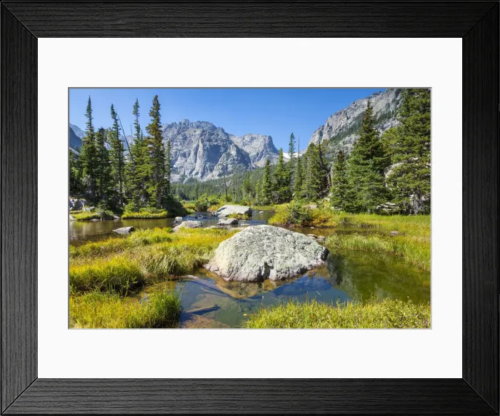 Framed Print : Rocky Mountain Landscape Near Dream Lake, Rocky Mountain National Park, Colorado Framed Print : Rocky Mountain Landscape Near Dream Lake, Rocky Mountain National Park, Colorado