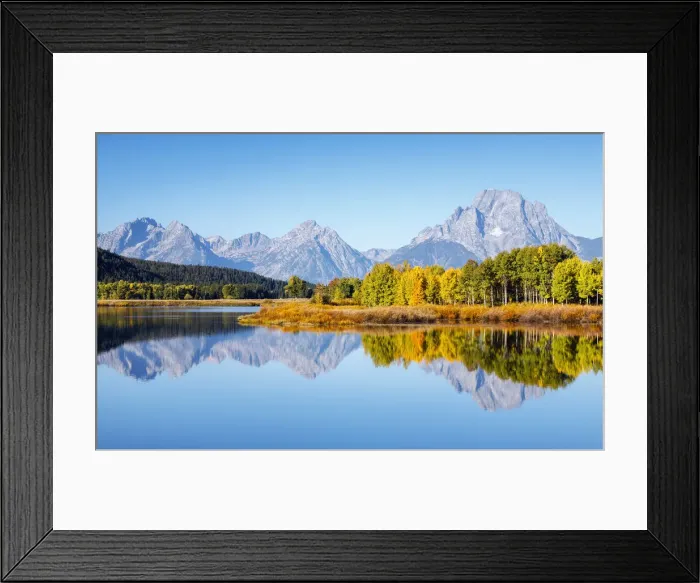 Framed Print : View of the Grand Teton Mountains from Oxbow Bend on the Snake River Framed Print : View of the Grand Teton Mountains from Oxbow Bend on the Snake River