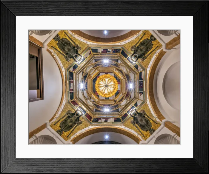 Framed Print : Mirrored octagon ceiling, Sluka confectionery, Vienna, Austria