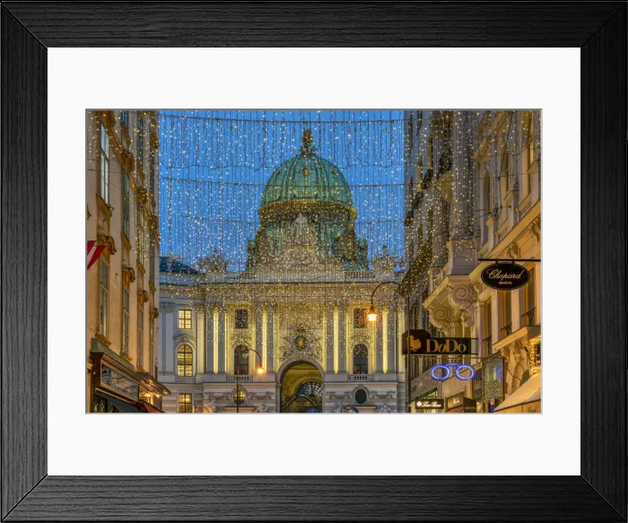 Framed Print : Kohlmarkt pedestrian mall illuminated with Christmas lights, Vienna, Austria Framed Print : Kohlmarkt pedestrian mall illuminated with Christmas lights, Vienna, Austria