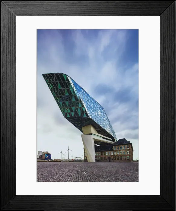 Framed Print : Port Authority by Zaha Hadid in Antwerp at sunset Framed Print : Port Authority by Zaha Hadid in Antwerp at sunset