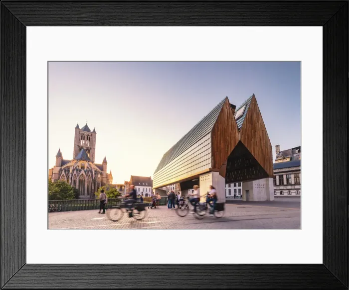 Framed Print : Belgium, Flanders, Ghent. Stadshal, City Pavilion, designed by architects Robbrecht Framed Print : Belgium, Flanders, Ghent. Stadshal, City Pavilion, designed by architects Robbrecht