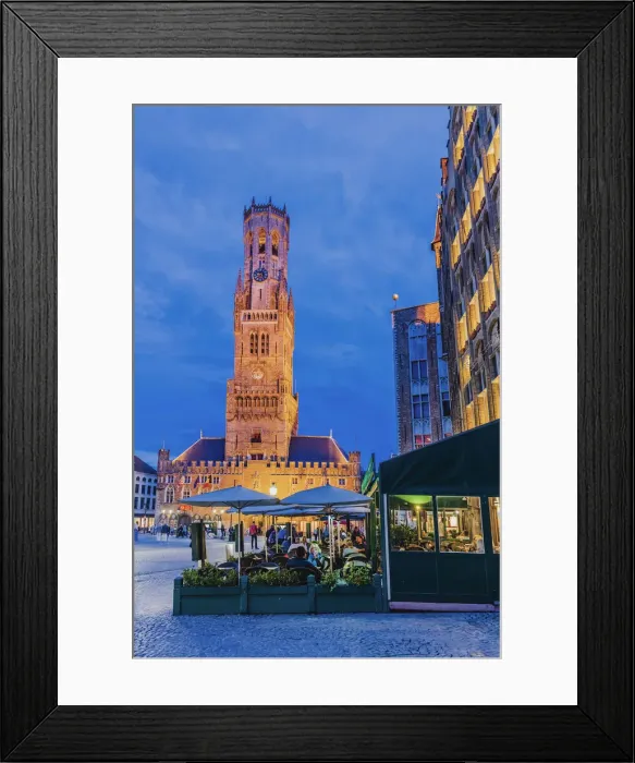 Framed Print : Bruges town hall and Belfort (Beffroi) and Markt Hall illuminated by night Framed Print : Bruges town hall and Belfort (Beffroi) and Markt Hall illuminated by night