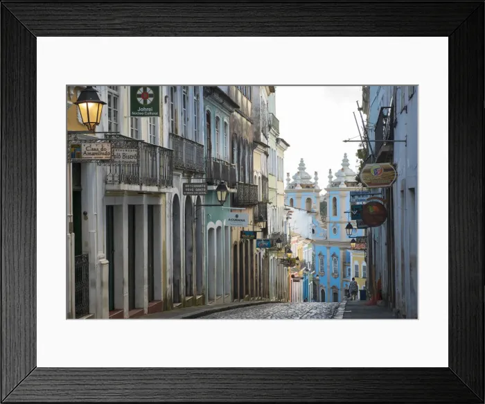 Framed Print : Americas, South America, Brazil, Bahia, Salvador, view into the Pelourinho Framed Print : Americas, South America, Brazil, Bahia, Salvador, view into the Pelourinho